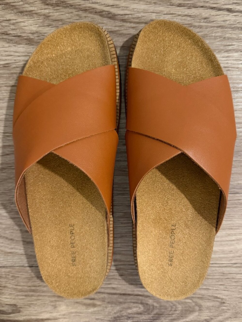 Free People Sidelines Footbed Sandals in Cognac - Picture 4 of 7